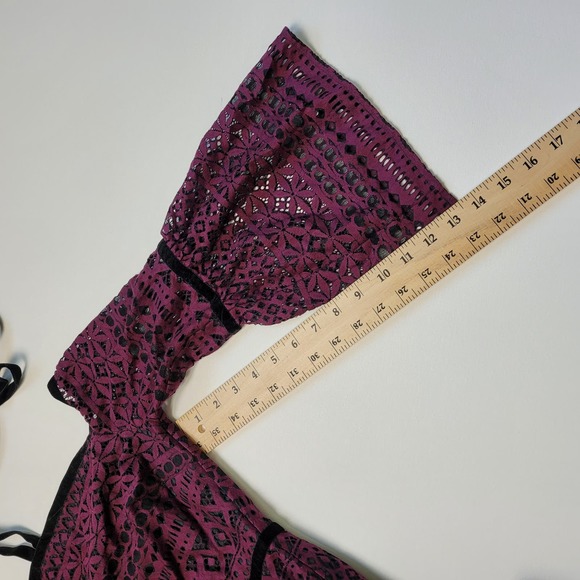 Likely Kakki Purple Off The Shoulder Halter Tie Micro Mini Dress Size 4 NWT - Picture 16 of 16